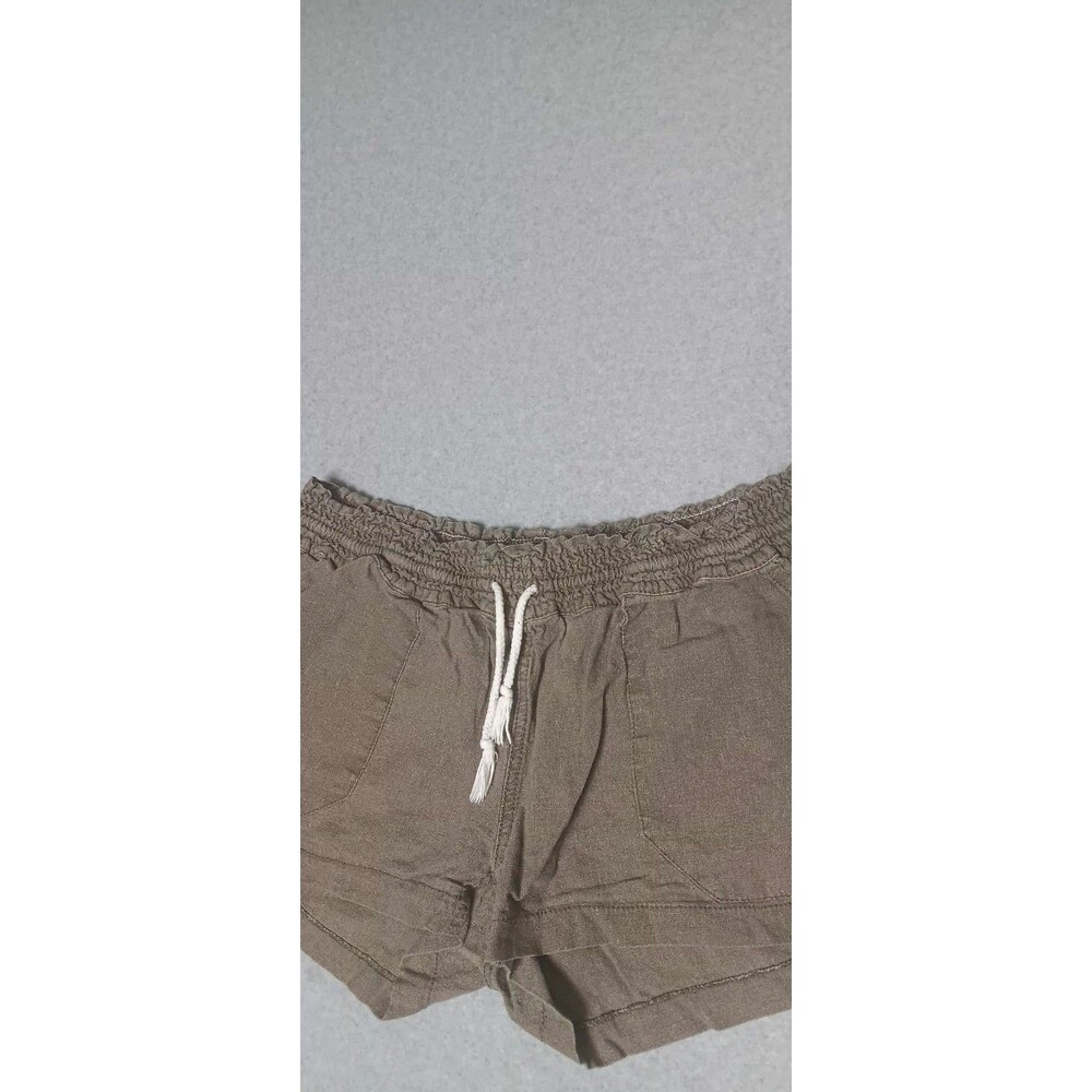 Kiss & Cry Drawstring Smocked Waist Linen Blend Pull On Shorts Womens XL Coastal - Picture 4 of 12